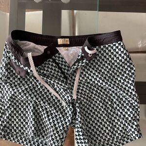 J. Crew Black and White Patterned Board Shorts